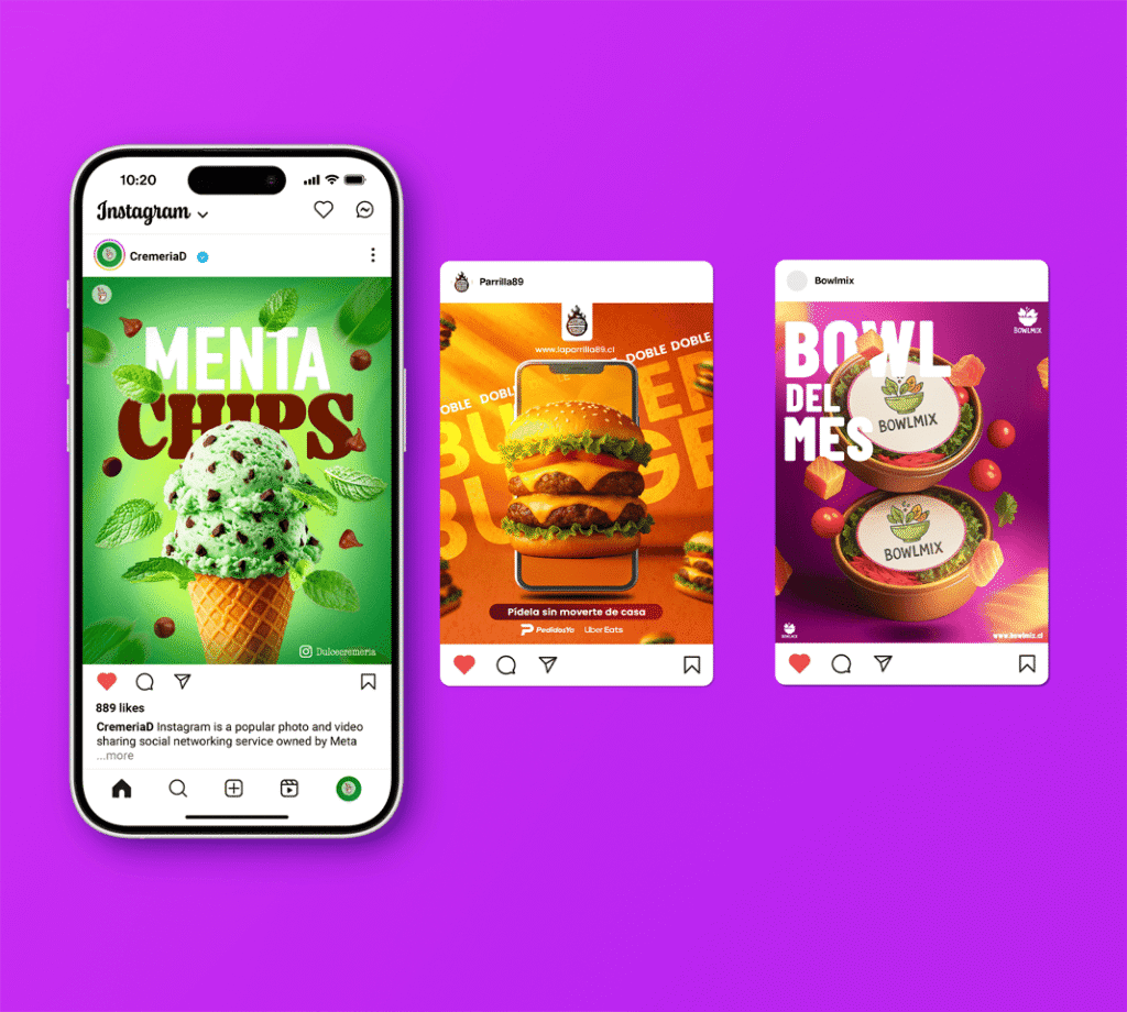 creacion de diseño digital, parrilla de imagenes para instagram