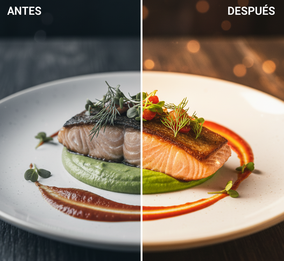 Antes y Despues IA para restaurantes