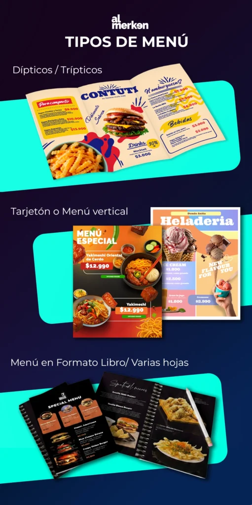 Tipos de menú - diseño de cartas y menus para restaurantes